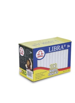 Libra Dustless White Chalks |Smooth Writting Calcium Chalks Non Brittle 100 Pieces Box  - Image 3