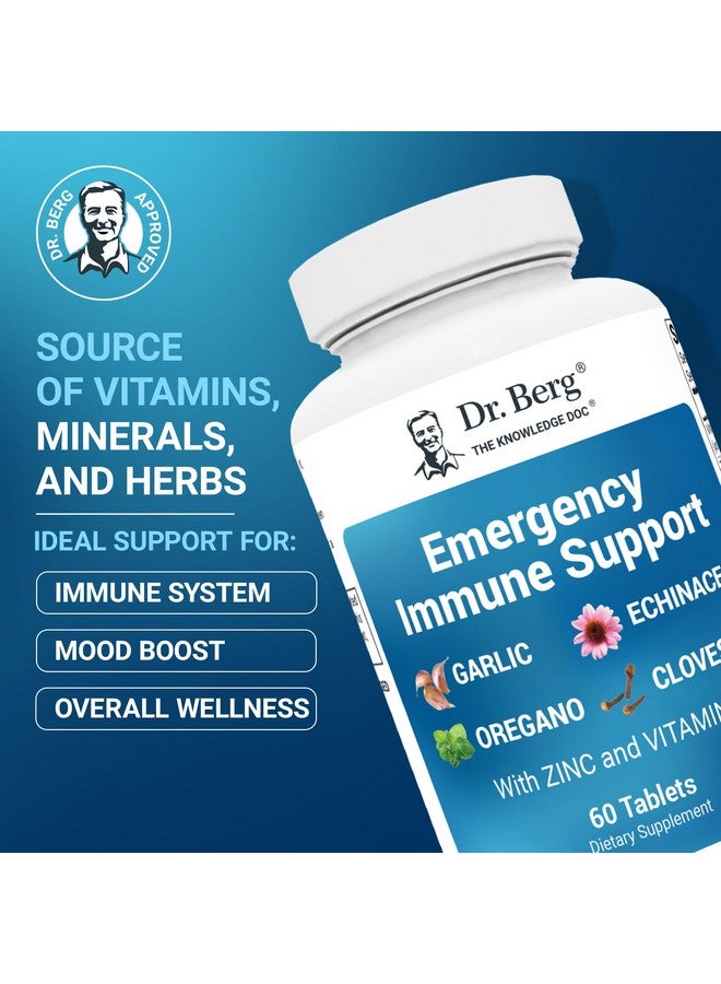 Dr. Berg Nutritionals Dr. Berg Emergency Immune Support w/Echinacea - Potent Blend of Herbal Extracts (Warning: Strong Herbal Smells) - Immune Support Supplement Includes 2,000 IUs of Vitamin D & 10mg of Zinc - 60 Tablets - Image 2