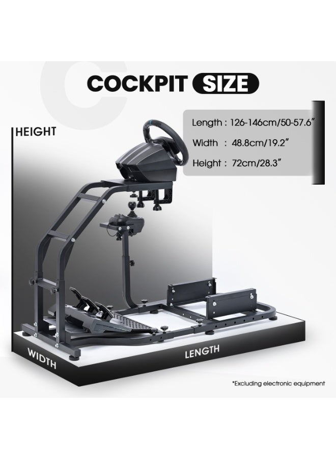 Dardoo Adjustable Simulator Racing Cockpit Stand - Fits Logitech G29/G920/G923, Thrustmaster T300/T500, Fanatec, More - Image 3