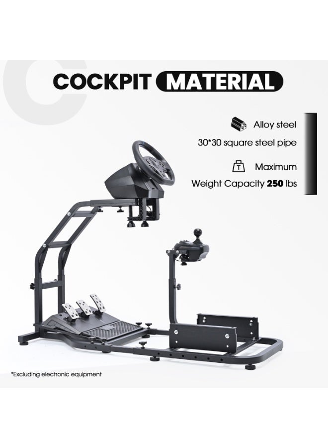 Dardoo Adjustable Simulator Racing Cockpit Stand - Fits Logitech G29/G920/G923, Thrustmaster T300/T500, Fanatec, More - Image 2