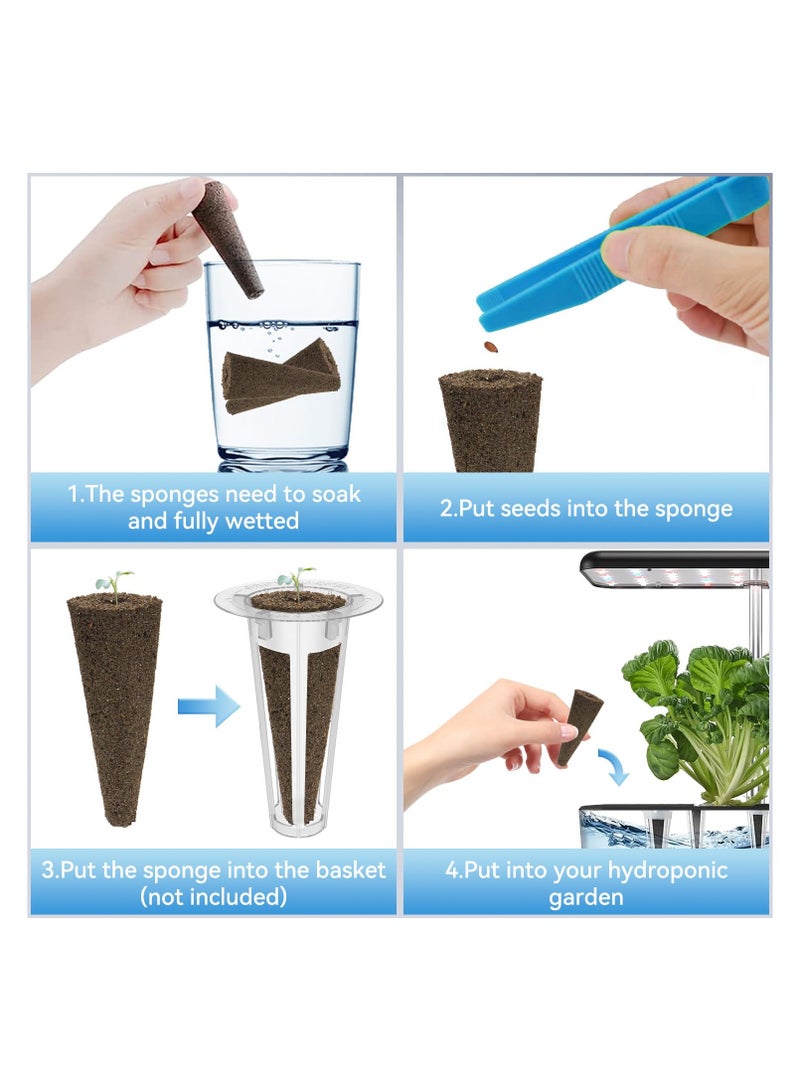 SOLARAE 100 pcs Hydroponics Grow Sponges, Seed Pods Replacement Root Growth Sponges Compatible with AeroGarden, Seedling Starter Sponges Kit Refill Grow Sponge for Hydroponic Indoor Garden System - Image 5