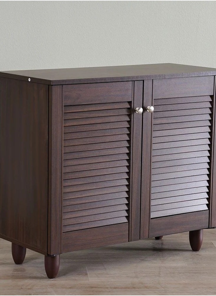 DANUBE HOME - Niva 9-Pair Shoe Cabinet Modern Design Furniture Wooden Shoe Organizer For Entryway Hallway Living Room Made In Malaysia Shoe Storage Rack L76.8xW33.6xH67.5 cm - Dark Brown - Image 1