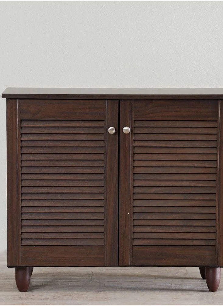 DANUBE HOME - Niva 9-Pair Shoe Cabinet Modern Design Furniture Wooden Shoe Organizer For Entryway Hallway Living Room Made In Malaysia Shoe Storage Rack L76.8xW33.6xH67.5 cm - Dark Brown - Image 1