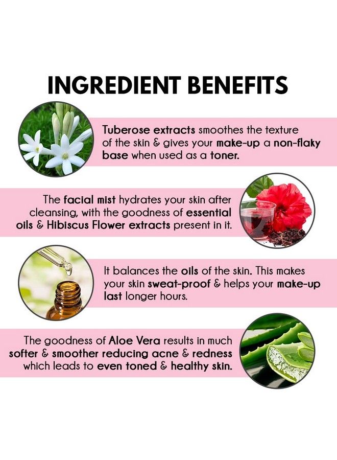 AULI LIFESTYLE Auli Dazzle Pure Rose Water And Tuberose Extracts Induced Facial Toner For All Skin Types It Helps Hydrate Skin Minimise Pores Refresh Dull Skin Cells And Controls Oils To Prevent Breakouts 120Ml - Image 4