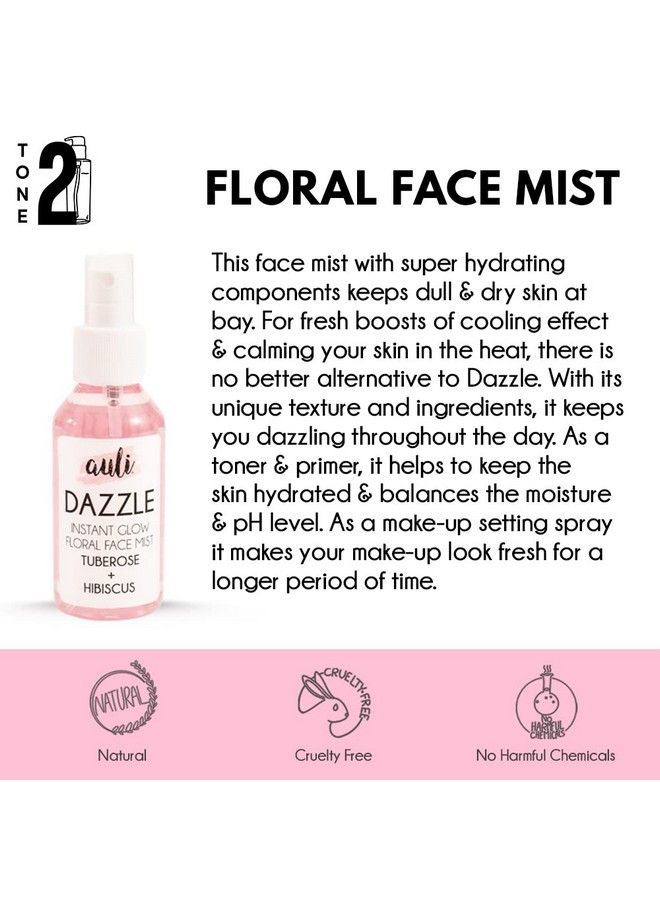 AULI LIFESTYLE Auli Dazzle Pure Rose Water And Tuberose Extracts Induced Facial Toner For All Skin Types It Helps Hydrate Skin Minimise Pores Refresh Dull Skin Cells And Controls Oils To Prevent Breakouts 120Ml - Image 3