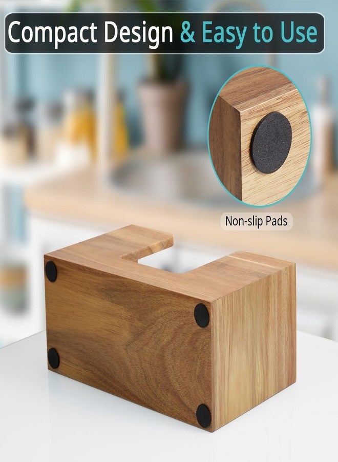 Bivvclaz Paper Towel Dispenser Countertop, Acacia Wood Bathroom Paper Towel Holder for Home, Napkin Holder for Kitchen, Multifold C-Fold, Z-Fold, Trifold Paper Hand Towel Dispenser for Bathroom Toilet - Image 4