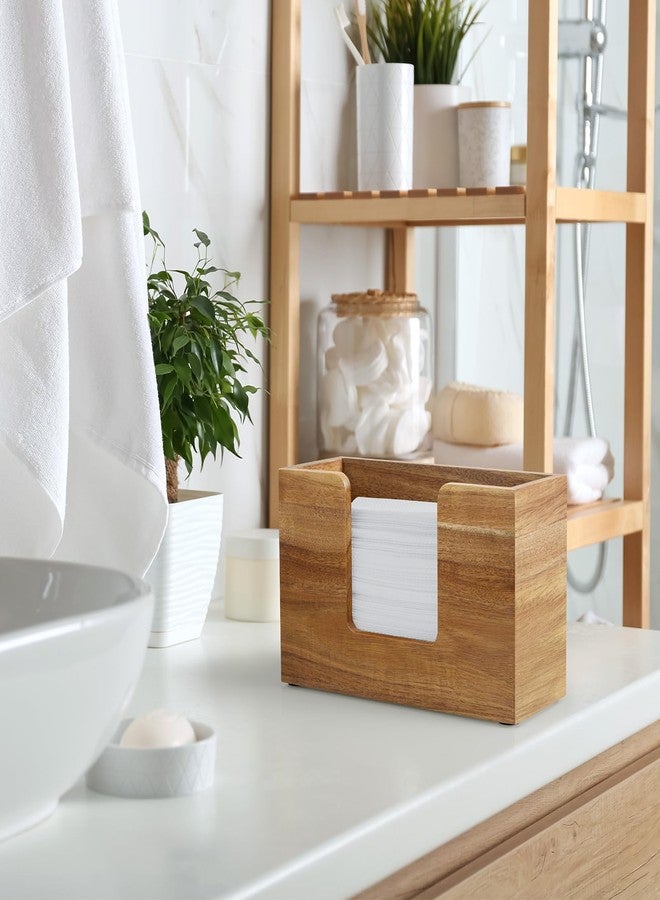 Bivvclaz Paper Towel Dispenser Countertop, Acacia Wood Bathroom Paper Towel Holder for Home, Napkin Holder for Kitchen, Multifold C-Fold, Z-Fold, Trifold Paper Hand Towel Dispenser for Bathroom Toilet - Image 5