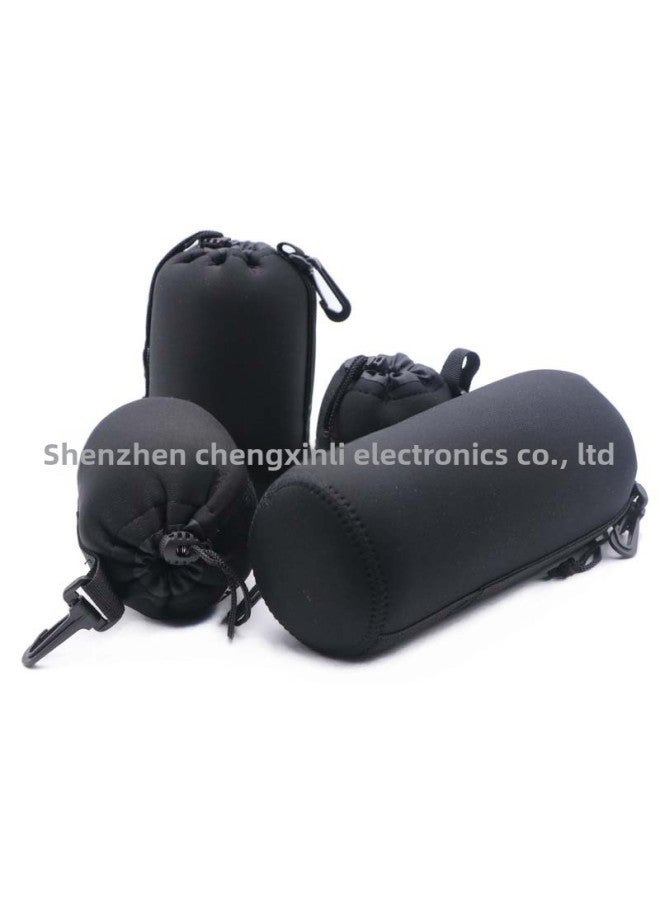 SLR Lens Bag Matian Lens Barrel Matian Lens Bag Thickened Diving Material Lens Bag Lens Protective Cover-Color:With Logo Medium  - Image 5