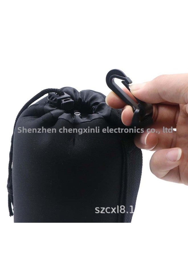 SLR Lens Bag Matian Lens Barrel Matian Lens Bag Thickened Diving Material Lens Bag Lens Protective Cover-Color:With Logo Medium  - Image 4