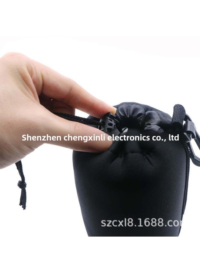 SLR Lens Bag Matian Lens Barrel Matian Lens Bag Thickened Diving Material Lens Bag Lens Protective Cover-Color:With Logo Medium  - Image 2