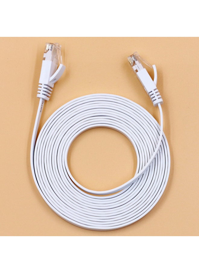 Generic Customized Flat Network Cable CAT6 Gigabit Six Kinds Of Finished Network Jumper Pure Copper Computer 1 Meter 2 Meter 3 Meter 5 Meter M-Color:Blue ]-Line Length:Foot 60 Meters  - Image 1