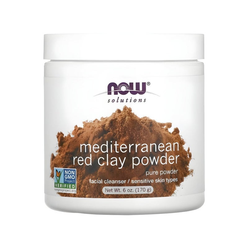 NOW Mediterranean Red Clay Powder – Pure Facial Mask for Sensitive Skin - Image 1