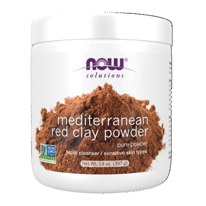 NOW Mediterranean Red Clay Powder – Pure Facial Mask for Sensitive Skin - Image 2