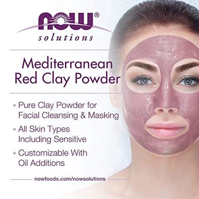 NOW Mediterranean Red Clay Powder – Pure Facial Mask for Sensitive Skin - Image 5
