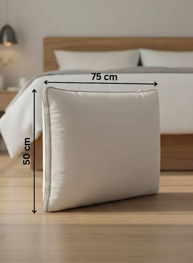 Asraar 4 Piece | Extra Soft Comfort Sleeping Pillow Lux White with Microfiber Filling and Elegant Light Grey Piped Edges – 75×50 cm - Image 4