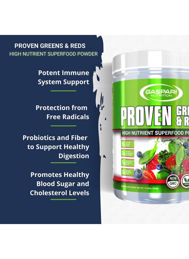 Gaspari Nutrition Greens And Reds: Organic Superfood Powder Immune Support Probiotics And Fiber Vegan And Nongmo (30 Servings Naturally Flavored)  - Image 3