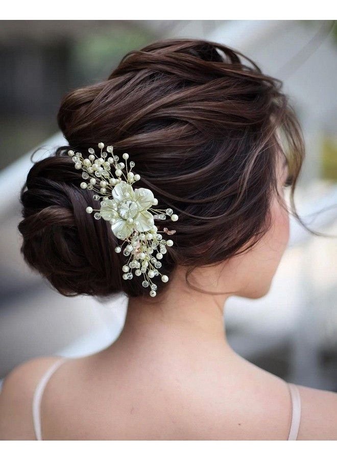Hair Flare - Women Attractive Artificial Golden And Pearl Wedding Bridal Hair Accessories/Hair Pins/Juda Pins For Women And Girlscombo Silver(23712372) Pack Of 1 - Image 1