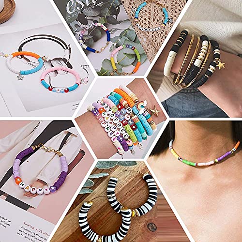 MIIIM Earth Tone Clay Bead Bracelet Kit, Heishi and Flat Clay Beads, Gold Spacer for Jewelry Making, Friendship Kit for Crafts, Concert, Raves, Gifts - Image 5
