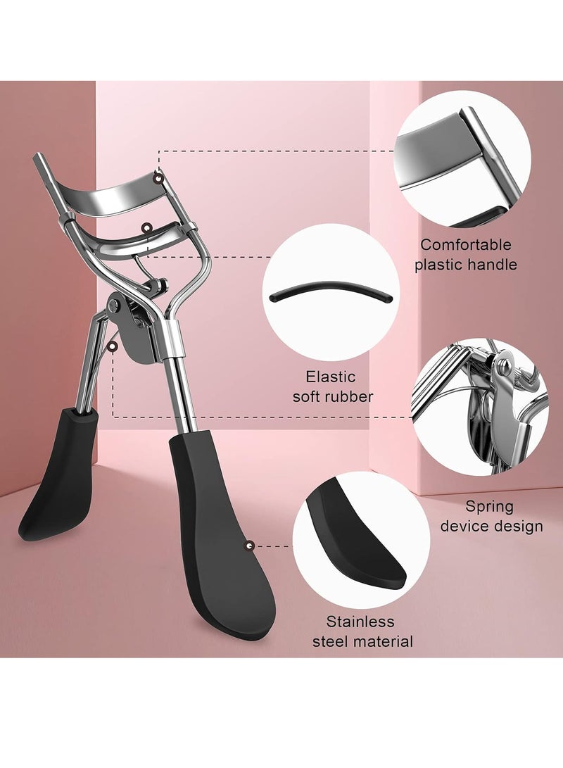 Red Blossom Eyelash Curler, Strong, Contoured, Eye-Opening, Voluminous Lashes, Includes Additional Rubber Replacement Pad, Silver  - Image 3