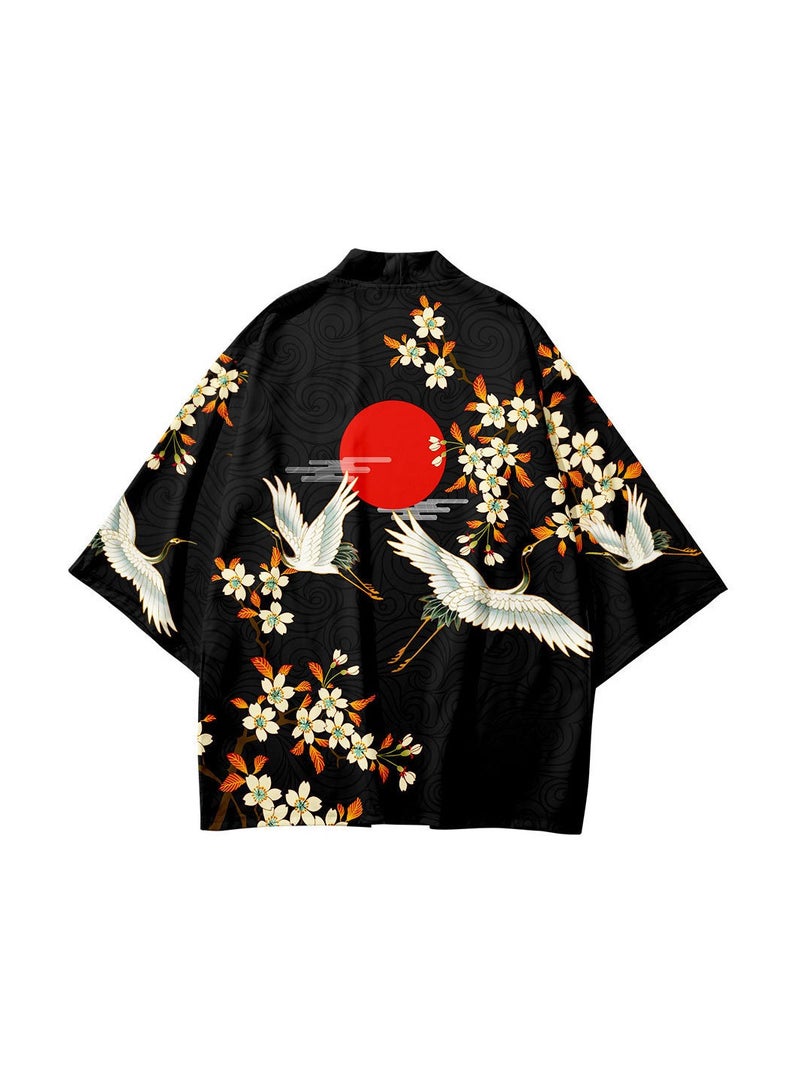 Loquat New China-Chic Element 3D Printing Cardigan Loose Men's Cape - Image 1
