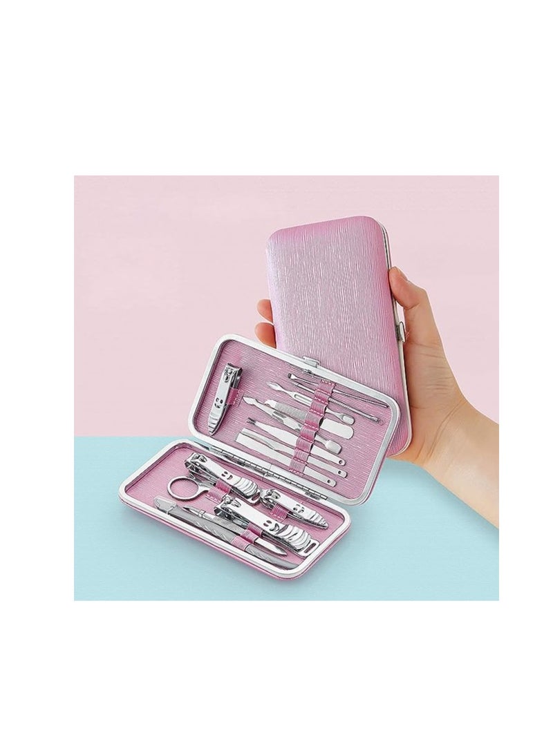 ORiTi مجموعة مانيكير وقص أظافر 15 في 1 مجموعة عناية من الفولاذ المقاوم للصدأ مجموعة باديكير احترافية مجموعة باديكير للسفر - Image 2