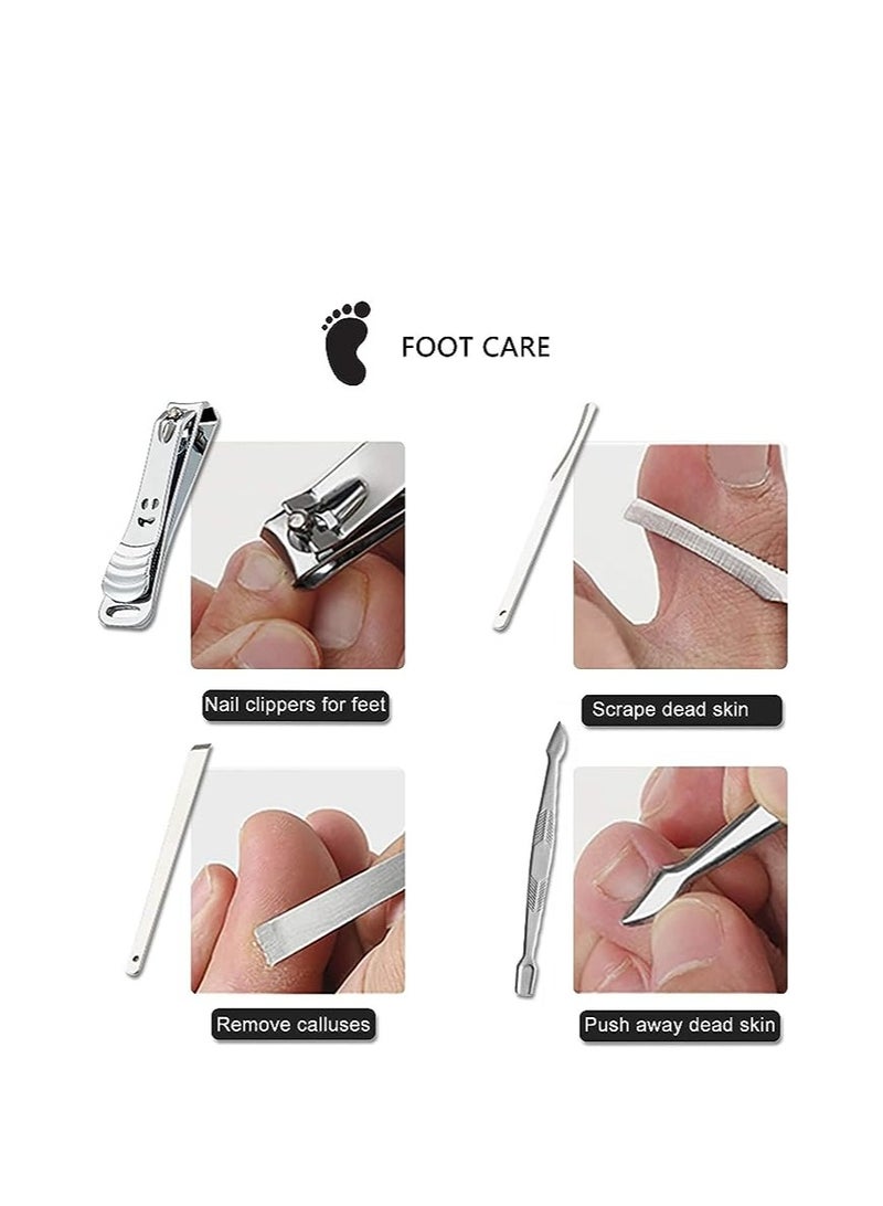 ORiTi مجموعة مانيكير وقص أظافر 15 في 1 مجموعة عناية من الفولاذ المقاوم للصدأ مجموعة باديكير احترافية مجموعة باديكير للسفر - Image 5