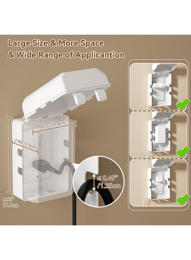 EUDEMON 1 Pack Updated Baby Safety Electrical Outlet Cover Box Childproof Plug Cover - More Space for Large Plugs Easy to Install & Use (White) - Image 3