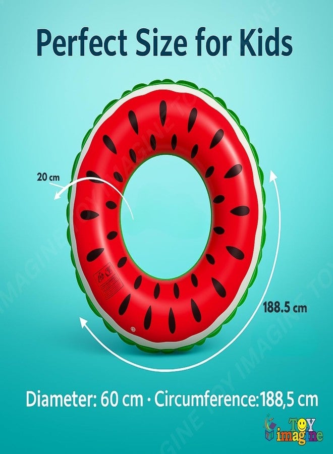 UIMO Watermelon Inflatable Swim Ring for Kids & Adults | Pool Float Tube | Thick PVC Swimming Float | Summer Beach Pool Toy | Lightweight & Durable Water Ring - Image 2