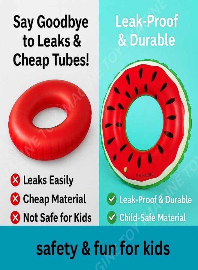UIMO Watermelon Inflatable Swim Ring for Kids & Adults | Pool Float Tube | Thick PVC Swimming Float | Summer Beach Pool Toy | Lightweight & Durable Water Ring - Image 4