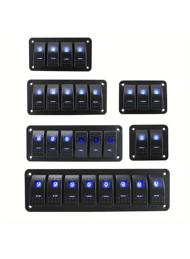 Five Panel Switch Board For Automotive Marine Car Modification Dc12 24V Blue Light - Image 2