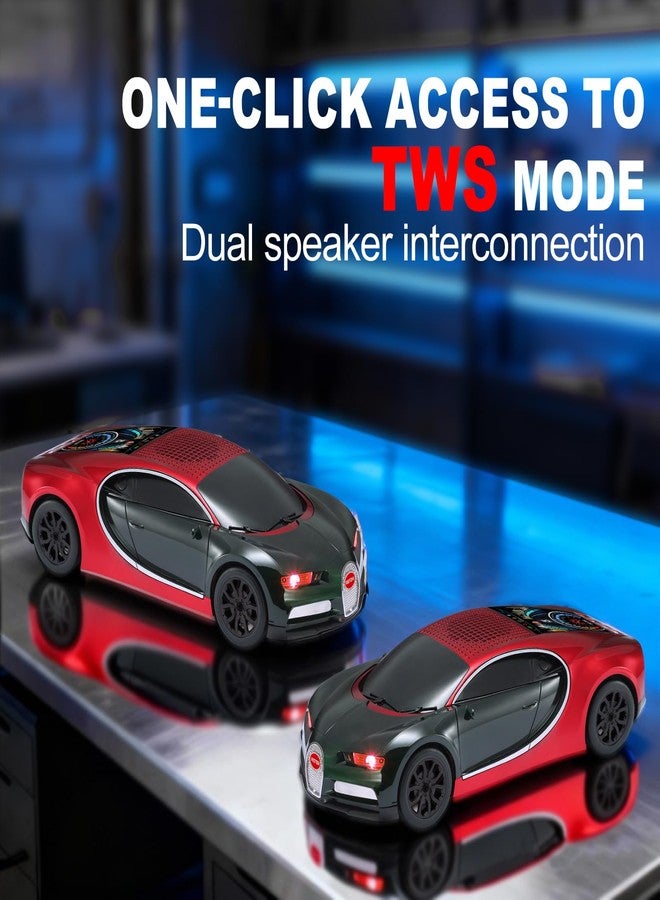 WSTER WS-660 Hypercar Bluetooth Replica Speaker with LED Starry-Sky Display, Portable with HD Sound, LED Party Light, TWS Pairing, FM/USB/TF Playback, Built-in Mic, Best Gift for Hypercar Lovers (Red) - Image 5