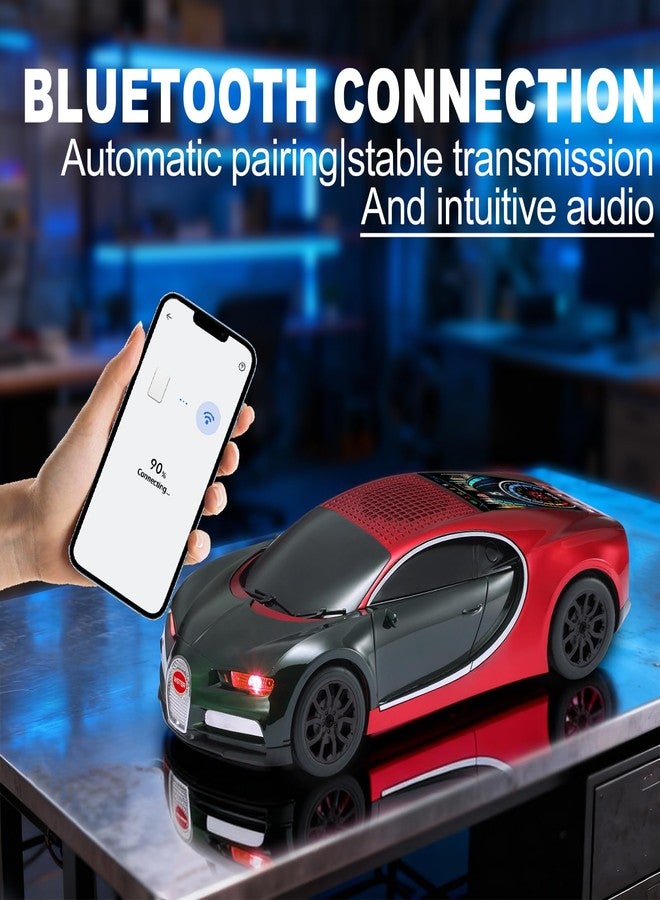 WSTER WS-660 Hypercar Bluetooth Replica Speaker with LED Starry-Sky Display, Portable with HD Sound, LED Party Light, TWS Pairing, FM/USB/TF Playback, Built-in Mic, Best Gift for Hypercar Lovers (Red) - Image 4