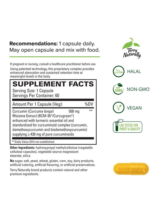 CuraMed 500mg - Antioxidant Supplement for Brain & Immune Health Support - Supplement with Curcumin & Turmeric Essential Oil - Herbal Liver Support - 60 Softgels