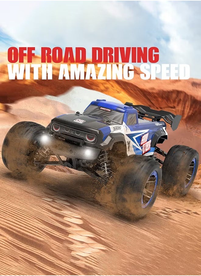 Mi VAZA Remote Control RC Car, 1:16 Climbing All Terrain Drift Off Road Vehicle, High Speed Electric Waterproof RC Monster Toy, Strong And Durable 4x4 Off Road Truck For Kids Adults, (Blue And Black)  - Image 2