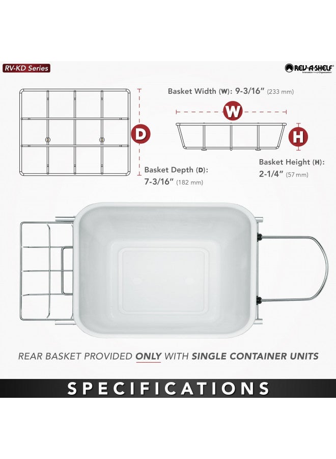 Rev-A-Shelf Rev-A-Shelf Pull Out Trash Can for Under Kitchen Cabinets 35 Qt 12 Gallon Garbage Waste Recyling Bin with Full Extension Slides, Black, RV-12KD-18C S  - Image 1