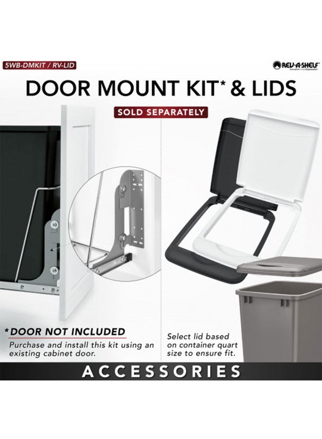 Rev-A-Shelf Rev-A-Shelf Pull Out Trash Can for Under Kitchen Cabinets 35 Qt 12 Gallon Garbage Waste Recyling Bin with Full Extension Slides, Black, RV-12KD-18C S  - Image 2