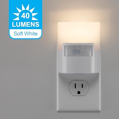 GE Ultra Brite Motion-Activated LED Light, 40 Lumens, Soft White, Night Light, Energy Efficient, Ideal for Hallway, Stairs, Kitchen, Garage, Utility Room, Laundry Room, White, 12201 - Image 3