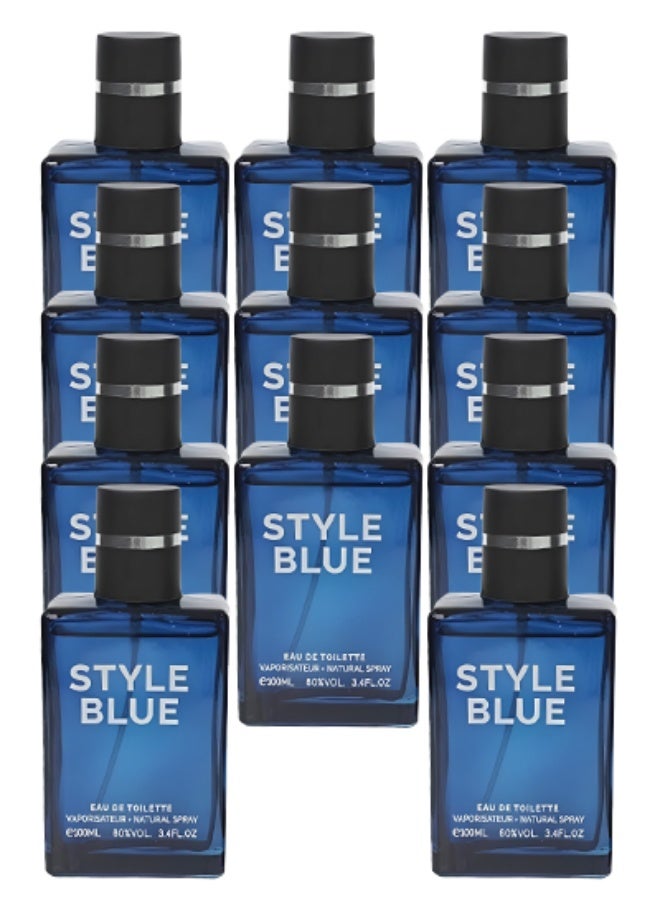 Style 11 Pieces Style Blue Perfume For Men 100ml EDT - Image 1