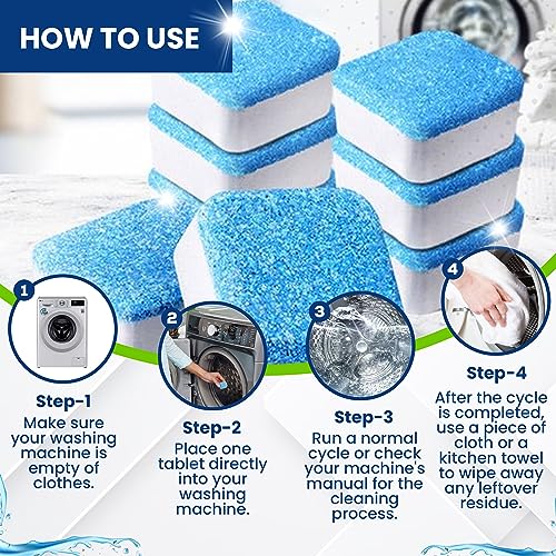 True Fresh Washing Machine Cleaner Tablets – 25-Pack Deep Cleaning for Front Loader, Top Load & HE Washers – Helps Remove Odor-Causing Residues, Pet Hair & Hard Water Buildup – Septic Safe - Image 4