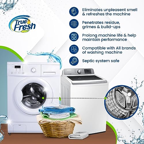 True Fresh Washing Machine Cleaner Tablets – 25-Pack Deep Cleaning for Front Loader, Top Load & HE Washers – Helps Remove Odor-Causing Residues, Pet Hair & Hard Water Buildup – Septic Safe - Image 3