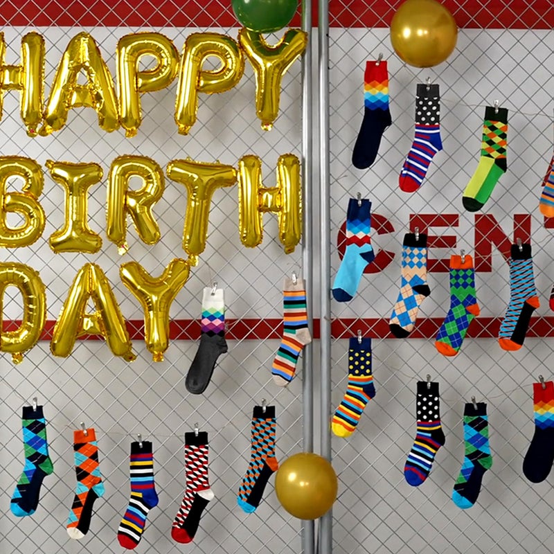 WeciBor Men's Dress Funny Crazy Novelty Colorful Cotton Crew Socks, 12 Pack Multicolor Geometric, Size 10-13 - Image 4