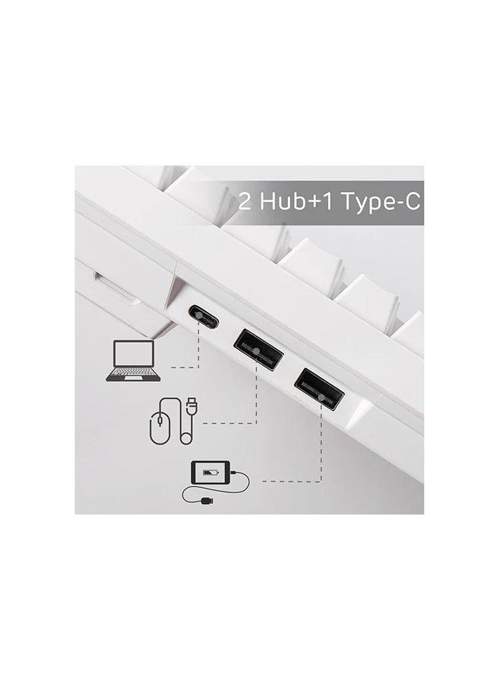 ROYAL KLUDGE GAMING KEYBOARD RGB TRI MODE HOT PLUG BROWN SWITCH WHITE RK84