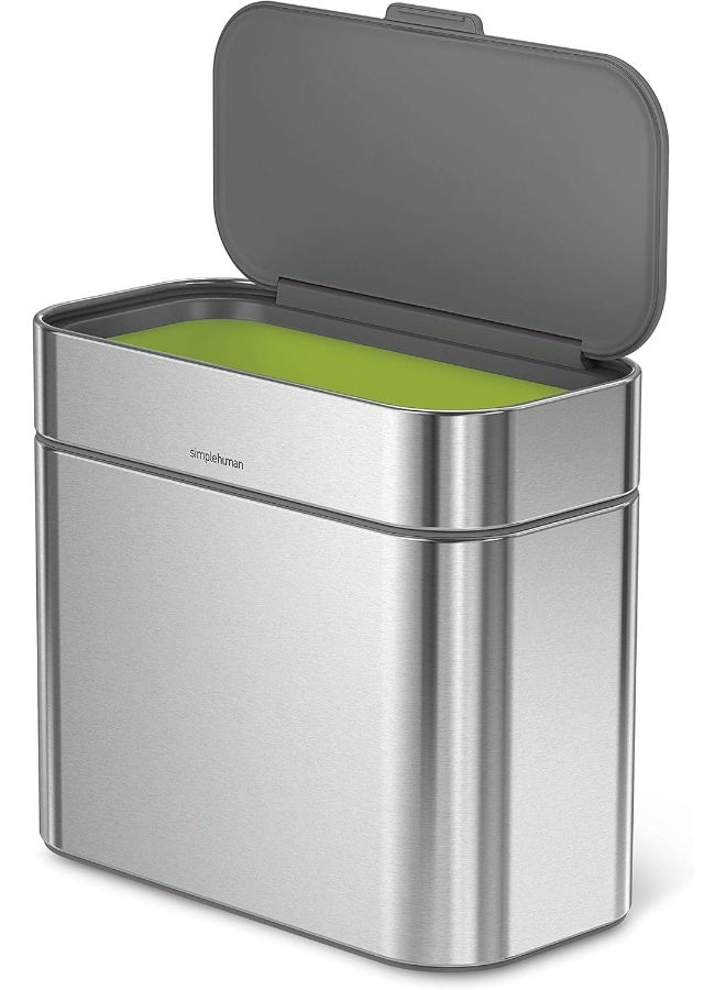 simplehuman Compost Caddy, Detachable and Countertop Bin, 4 Liter / 1.06 Gallon, Brushed Stainless Steel - Image 1