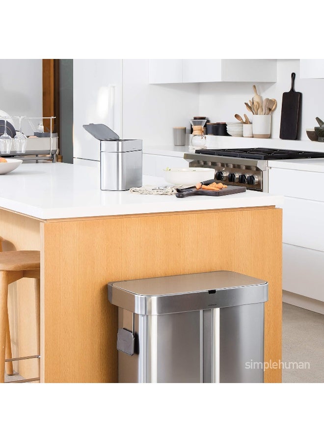 simplehuman Compost Caddy, Detachable and Countertop Bin, 4 Liter / 1.06 Gallon, Brushed Stainless Steel - Image 3
