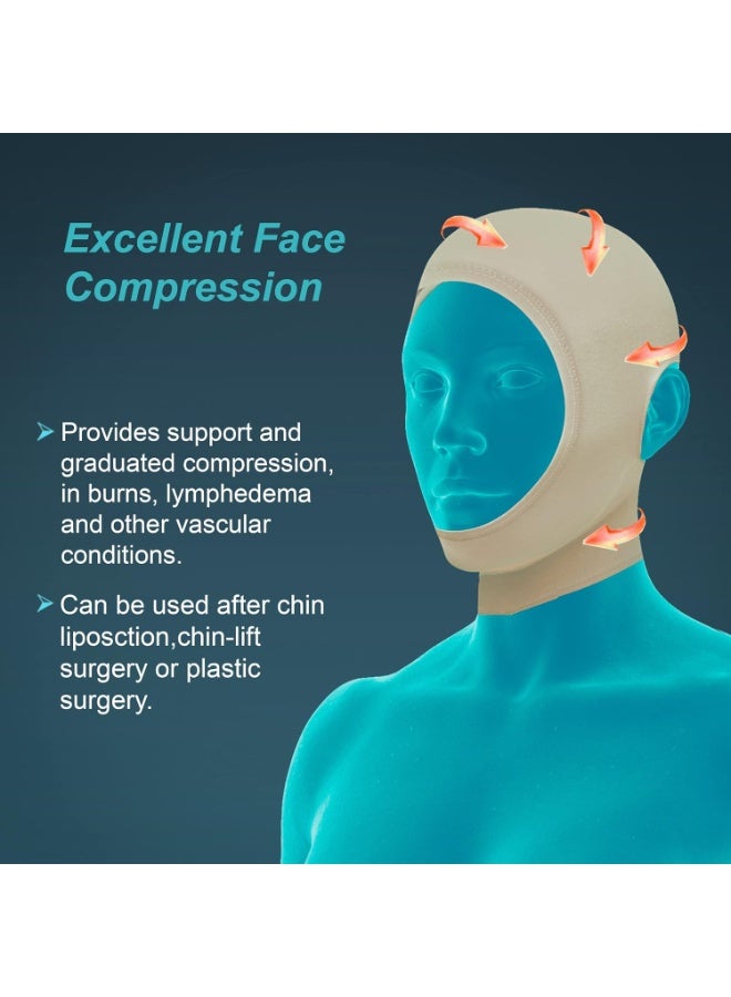 Tynor Compression Garment Face Open Hood |Post-Surgery Support, Adjustable & Comfortable for Men & Women | Universal Fit (Beige - 1 Unit) - Image 4