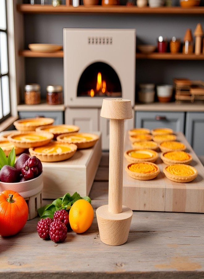 WLngtv 2 Pcs Woodiness Tart Tamper Pastry Tamper Double Side Wooden Egg Tart Tamper Mold DIY Cake Pastry Pusher for Kitchen Party Baking Tools, Pie, Tart and Quiche Pans - Image 5