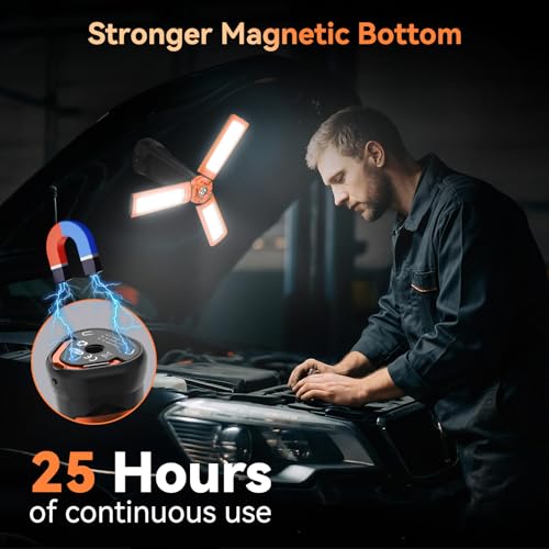 Dimgogo Rechargeable Camping Light with Stand 7ft Max Height, 15000mAh Portable Cordless LED Work Light, 5500 Lumen 6500/4500/3500K Dimmable Emergency Flashlight with Detachable Tripod, Orange - Image 5