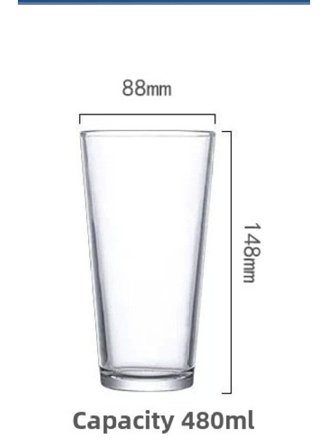 American Pint Cup Fine Brewed Beer Cup Glass Water Cup Flat Light Cup V-shaped Cup Gift Printable LOGO-Color:88148- 480ml-Capacity:Transparent - Image 1