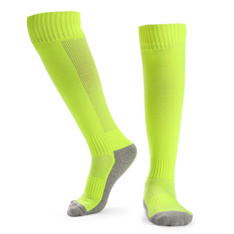 Kids Sports Socks: Green 57% Chinlon+22% Cotton Breathable Odor-free Seamless Anti-skid Durable Socks - For Boys and Girls Age 8-14, Feet Size CN 33-38 - Image 1