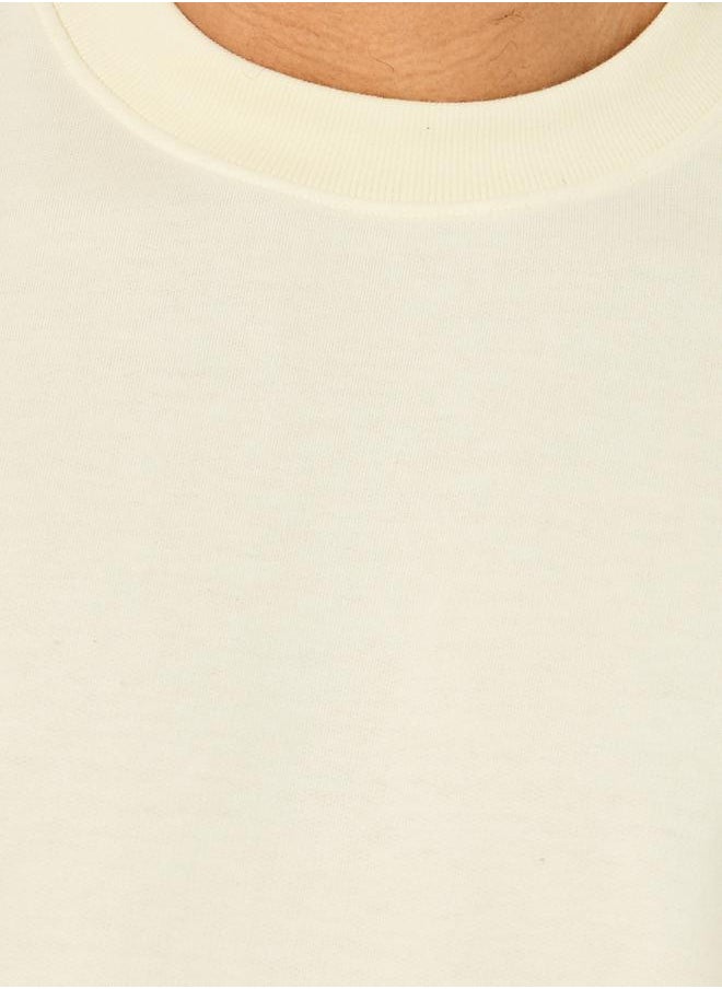 Styli - Solid Oversized Terry Crew Neck T-Shirt - Image 1